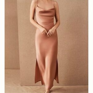 Sachin & Babi Satin Maxi Dress • Size 14 • Blush Bridesmaid Gown